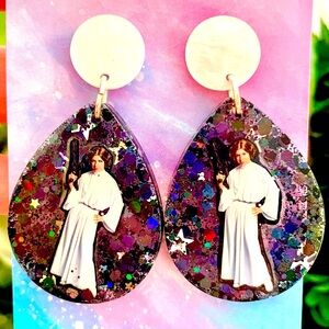 Princess Leia Acrylic Dangle Earrings